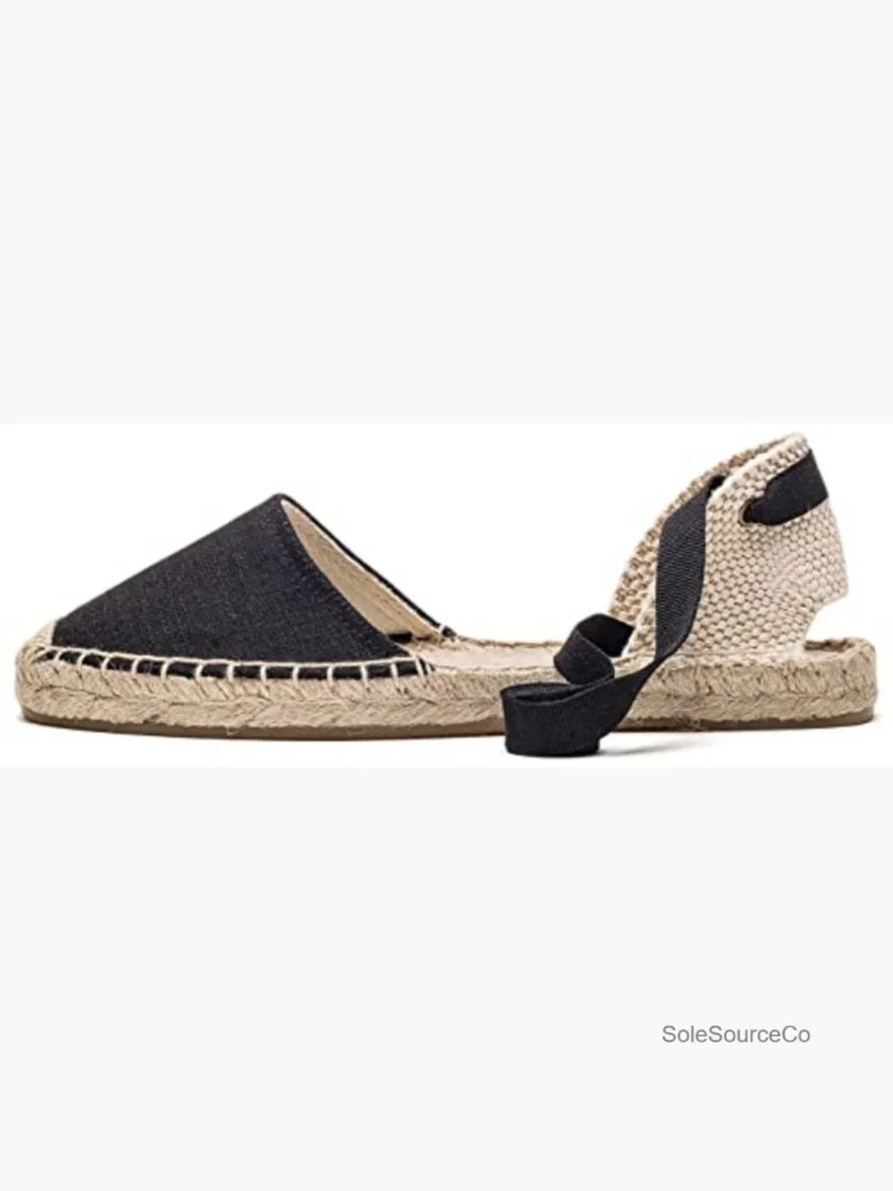 Women's Espadrille Flat Sandals Closed Toe Lace Up Ankle Wrap Summer Shoes